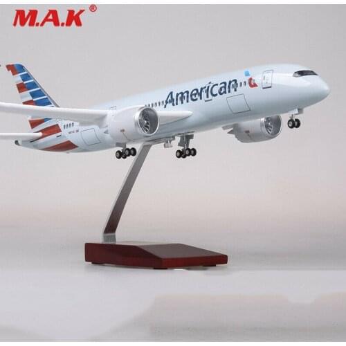 Kids toys 1/130 Diecast Air Force 43cm 1/130 U.S Airlines LED Light Airplane B787 Airforce Model collections