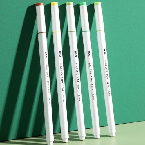 M&G 10pcs 0.4mm Colored Fine Liner Highlighter Marker Pens Cherry Blosom Pensfor Journal and Drawing Office and School Art Gift