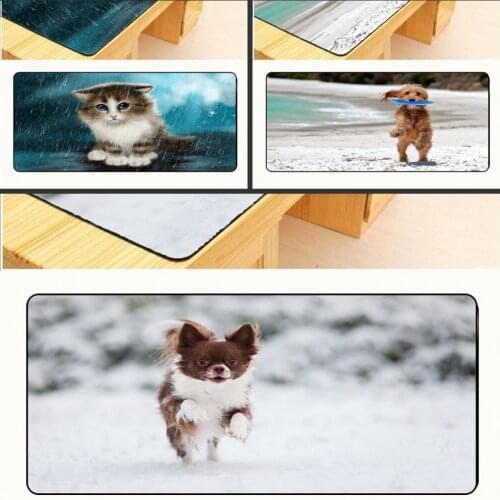 Mairuign Control Surface Games Lovely Cat Dog Painted Optical Table Mat Overlock Mouse Pad Large Computer XL 900 * 400 * 2mm