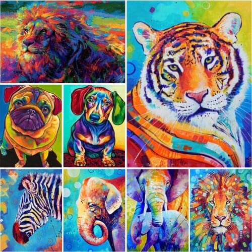 Mosaic Painting Street Art Lion Elephant Embroidery Diamond Accessories Animal Jewel Cross Stitch Adults Arts and Crafts
