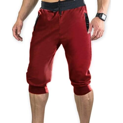 Men Summer Harem Pants Slacks Shorts Sport Sweatpants Drawstring Jogger Trousers Jogger Trousers Plus Size solid color Pants
