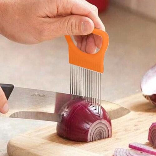 New Kitchen Gadgets Onion Slicer Tomato Vegetables Safe Fork vegetables Slicing Cutting Tools