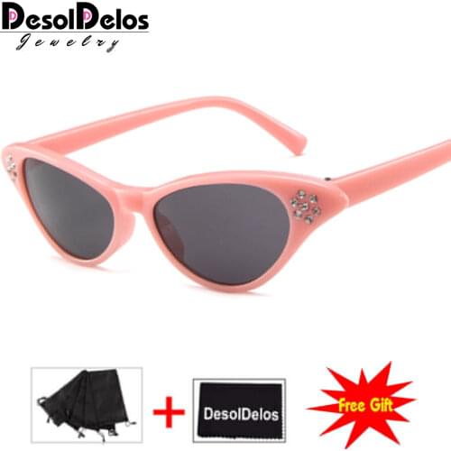 2019 small cateye triangle cute sexy retro cat eye sunglasses women small black white vintage cheap sun glasses oculos de sol