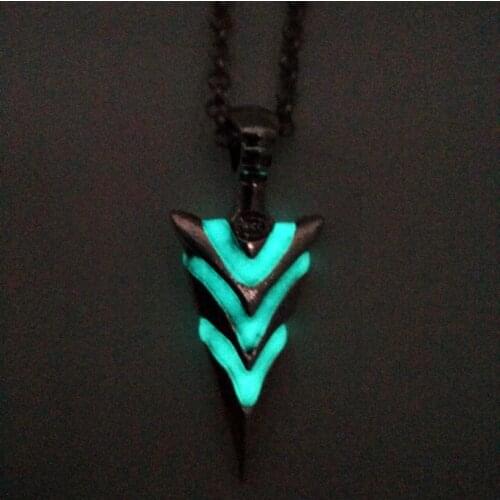 Dongsheng Glowing Green Arrow necklace Knight spear Necklace GLOW in the DARK Luminous Pike Pendants & Necklaces for Women Men-3