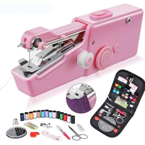 Portable Sewing Machine Mini Hand Electric Stitch Household Cordless Needlework Set for Repairs DIY Clothes Stitchin Sew tools