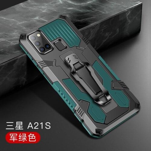 For Samsung Galaxy A21S Luxury Shockproof Case A20 A30 A10 A40 A50 A70 A20S A30S A70S A21 A1 Armor Stand Holder Belt Clip Covers