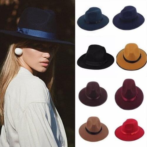 Jazz Hats Vintage Trilby Derby Cap Fashion Women Cloche Unisex Casual Large brim Cowboy Wool caps Panama hat Fedora Cap