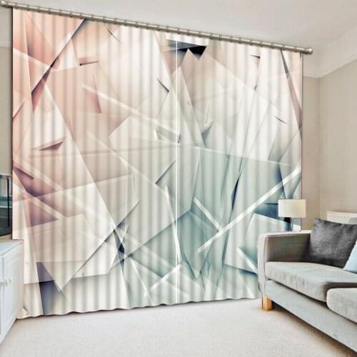 3D Curtain Geometric Patterns Printing Blackout Curtains Living Room Hotel Drapes Cortians Sunshade Window Custom Any Size