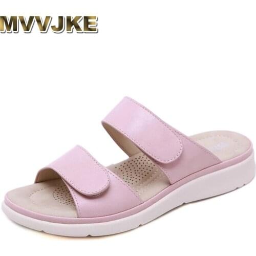 MVVJKEsummer womens sandals and slippers outdoor non-slip pregnant women sandals soft bottom students wedges women slippers