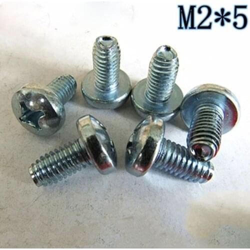 100PCS Triangle Thread Screw Phillips Pan head Self-tapping Self- Locking Screw trilobular tip M2x5mm