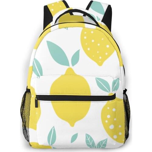 2021 OLN Backpack Women Shoulder Bag Abstract Lemon Fashion School Bag For Teenage Girl Backpacks Travel Bag