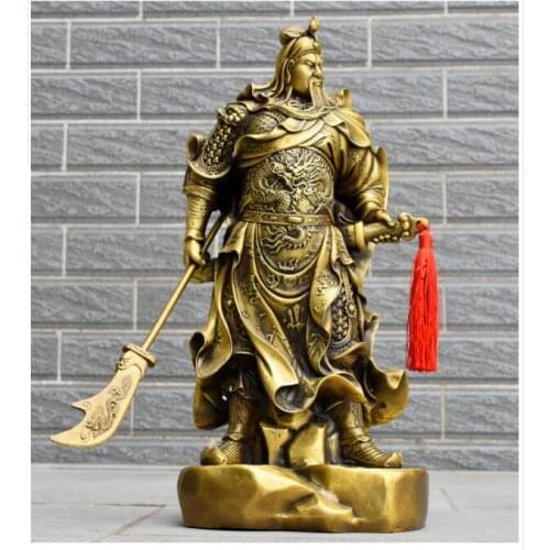 45CM large Huge home Porch lobby efficacious Protection efficacious Mascot Martial god of wealth guan gong Guandi FENG SHUI ART