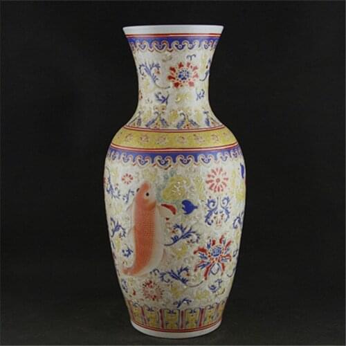 6 Antique QingDynas porcelain vase,Pastels luminous fish bottle,hand-painted crafts,best collection & adornment,Free shipping