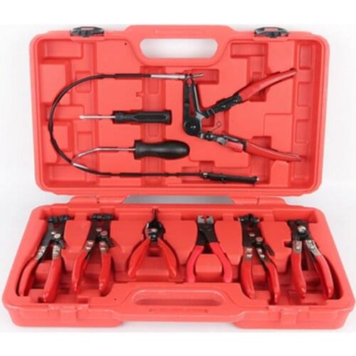 9Pcs Hose Clamp Ring Plier Clip Set Flexible Cable Plier Swivel Jaw Tool Remover