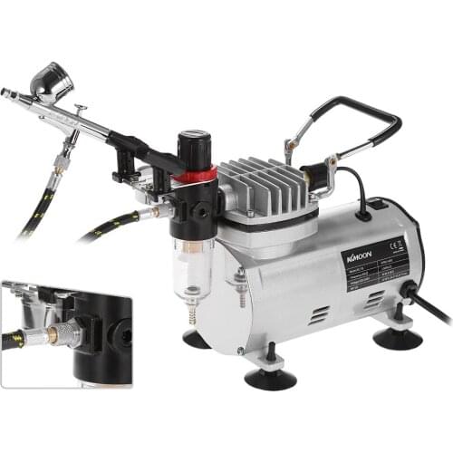 KKmoon Spray Air Brush Set With Air Compressor Dual-Action Hobby 3 Airbrush Kit Tattoo Nail Art Paint Supply with Cleaning Brush