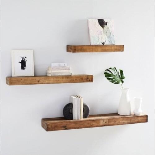 Bathroom natural wood accessories modern walnut and pine wall corner shelves kitchen wall shelf shower shampoo storage rack