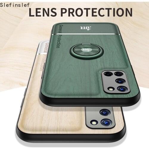 For OPPO A52 Case Luxury Fabric Wood Magnetic Phone Cover OPPO A53 A92S Reno 4 Pro Realme V5 C12 C15 Silicone Hard Back Cases