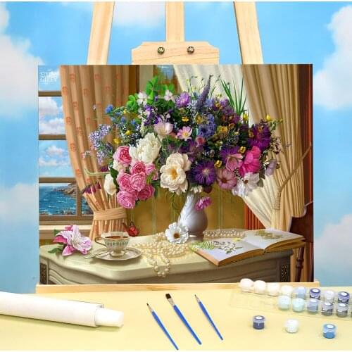 Flowers For Adults Paint By Numbers Complete Kit Oil Paints 50*70 Boards By Numbers New Design Crafts For Adults Handicraft