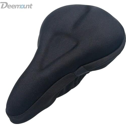 Deemount Ergonomic Bicycle Saddle Cushion Bike Seat Cover with Silicone Gel Foam Spandex cloth Firm Mount & Shock Absorption