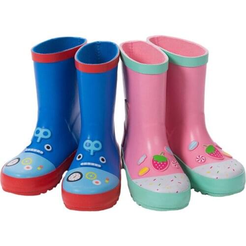 Children Kid Rain Boots Cute Waterproof Boys Girls Non-slip Rainboots Baby Toddler Kid Rain Wear Flat Lovely Cartoon Water Shoes
