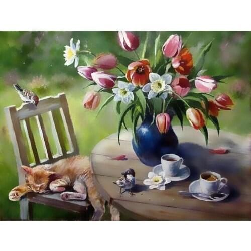 Diy Paint By Number Flower Vase Canvas Painting Kits Living Room Home Decor Coloring By Numbers Floral Home Decoration