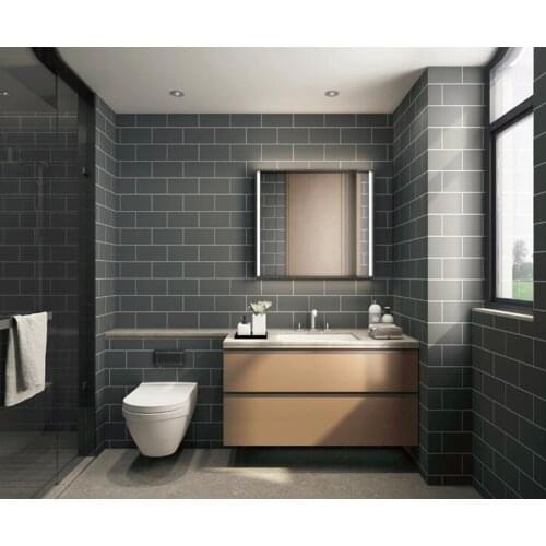 European Bathroom Toilet Background Waterproof Film Self Adhesive Vinyl Wallpaper Roll for Kitchen Tile Wall Decor Contact Paper