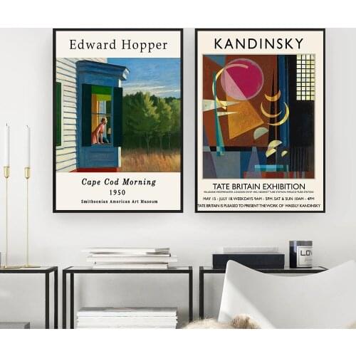 French Wall Art Canvas Print Abstract Painting Mid Century Modern Wall Art Pictures Museum Exhibition Poster Decor