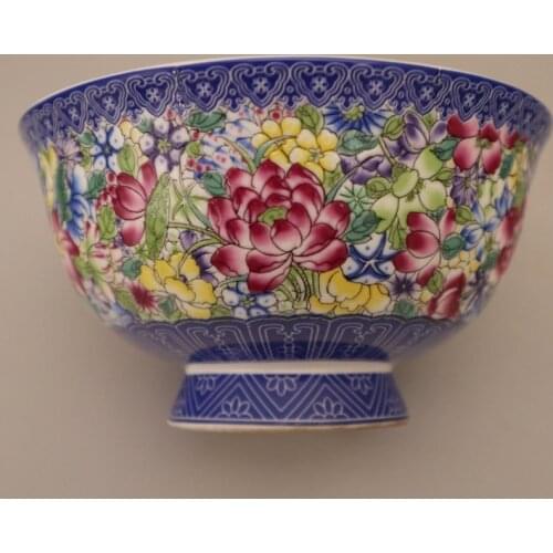Exquisite Chinese Famille Rose Porcelain Enamel Colorful Flowers Bowl