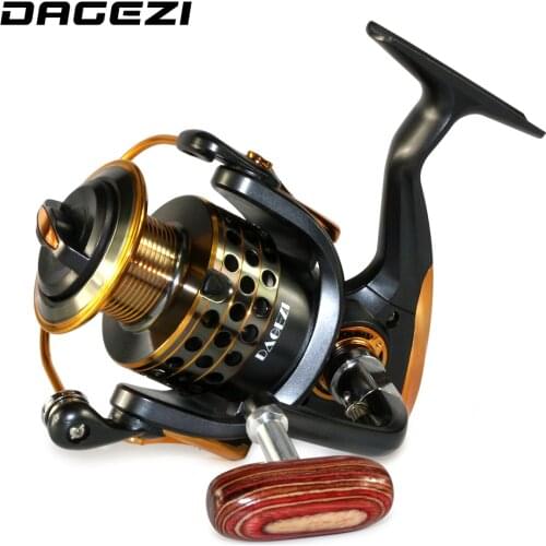 DAGEZI 13+1BB spinning fishing reel All-metal wood Handle fishing reels 1000-7000 series Gapless metal head spinning wheel
