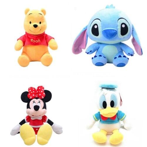 Disney Winnie the Pooh doll boys girls gifts Mickey Minnie mouse plush toy Stitch 9 inch grab doll