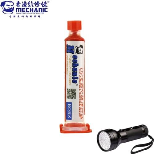 MECHANIC 10CC UV SOLDER MASK PCB BGA PAINT PREVENT CORROSIVE ARCING Soldering Welding Fluxes Oil+51 led UV curing light