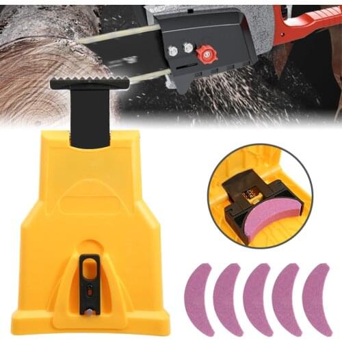 Chainsaw Saw Chain Abrasive Tool Set Chainsaw Teeth Sharpener With 5Pcs Sharpening Stone Portable Grinder Woodworking Tool