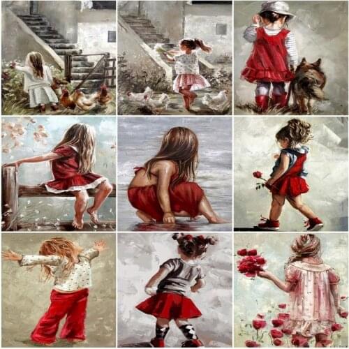 Beauty Girl Art Diy Oil Painting By Numbers HandPainted On Canvas Unique Acrylic Kit Picture Adult For Home Decoration Art Gift