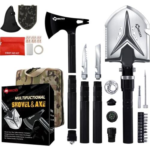 Mini Gardening Tools Sets Survival Shovel Rope Military Tactical Digging Spade Hoe Equipment Camping Folding Hiking Backpacking