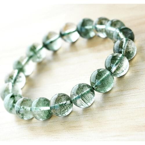 Natural Green Phantom Quartz Bracelet Women Crystal Clear Round Beads Stretch Bracelet 9mm 10mm 11mm 12mm 13mm 14mm AAAAAA