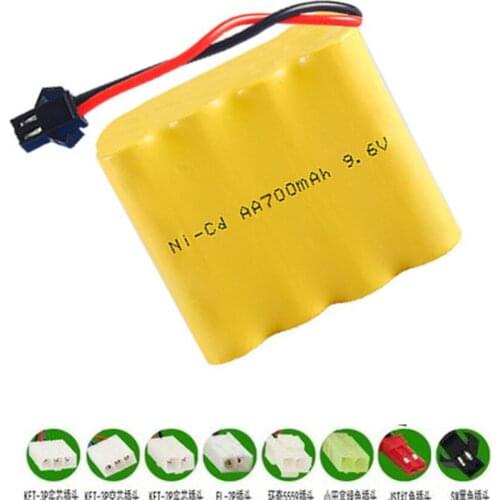 9.6v 700mah Ni-CD Battery For Rc toys Car Boat Gun NiCD AA 9.6v Rechargeable Battery pack 1-10pcs for rc Tanks Trains Robot