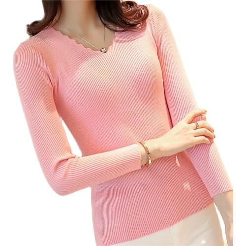 New womens V collar elastic knitted jacket, bottoming shirt, show slim, self-cultivation long sleeved sweater, jacket