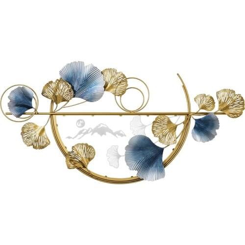 New Chinese fashion luxurious living room bedroom home iron wall decoration Personalized Hand made 3D iron LED wall hanging