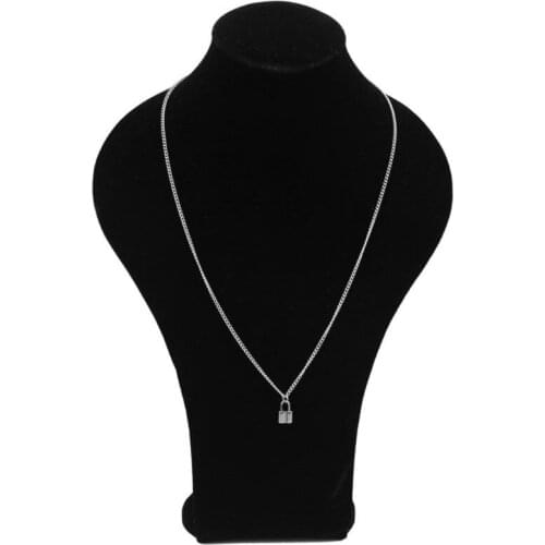 40GB Mini PadLock Pendant Necklace Titanium Rolo Cable Chain Necklace Fashion Jewelry