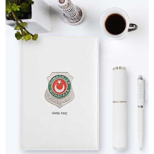 Personalized Professional Gümrükler Enclosure Staff 2020 Leather Organizer & Pen Gift Set