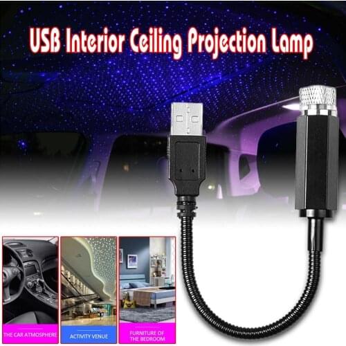 Car Roof Projection Light USB Portable Star Night Light Adjustable LED Galaxy Atmosphere Light Interior Ceiling Projector