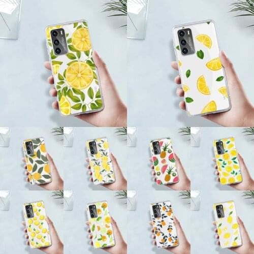 Lemon Phone Case Transparent For Huawei MATE P 40 30 20 10 pro plus lite X 5G Soft TPU Clear Mobile bags