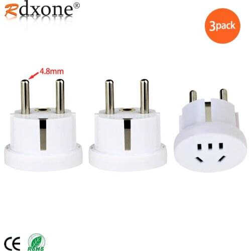 Rdxone 4.8MM German Plug US AU to Europe Travel Adapter Korea European Power Socket Converter