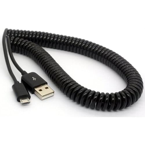 LBSC 2.5M USB 2.0 A Male to Micro USB B Spiral Coiled Adapter USB Data Charging Cables Connector USB Charger Cable