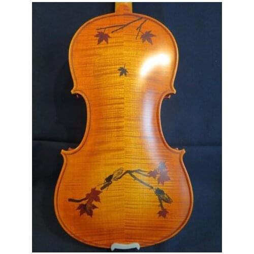 Strad style SONG Brand meastro inlay maple leaf / two cicada violin 4/4 #9727