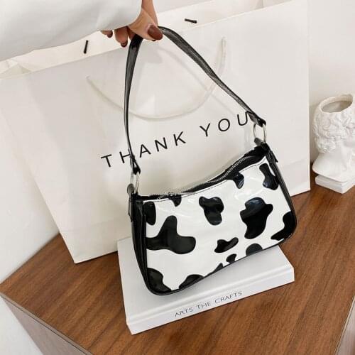 New Vintage Cow pattern Women Shoulder Bag Fashion Ladies Crossbody Bags Female Handbags Cool Girls Tote Original PU Handbangs