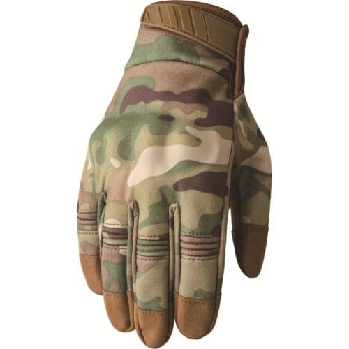 Multicam Airsoft Tactical Gloves Military Army Shooting Gloves Men Riding Work Gear Anti Skid Camo Fleece Full Finger Gloves