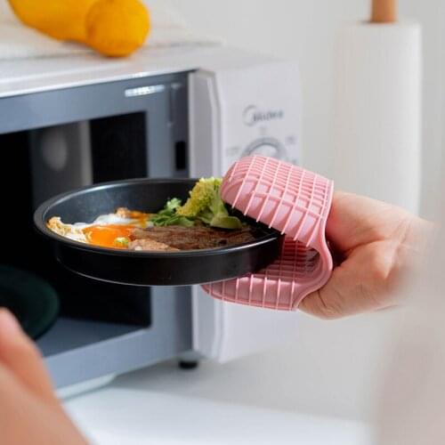 Heat Resistant Silicone Barbecue Oven Gloves Non-Slip Anti-Hot Thickened Microwave Oven Mitts Baking Accessories