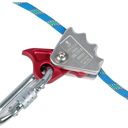Outdoor Climbing Gear Mountaineering Safety Equipment Rope Grab Protecta Aluminum Magnesium Device for 9mm-12mm Rope