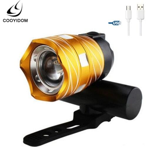 Bicycle Light Rear Lamp Rechargeable Battary Adjustable 15000LM T6 Led 3000mAh Usb Line Zoom Front Waterproof Bike Light Set